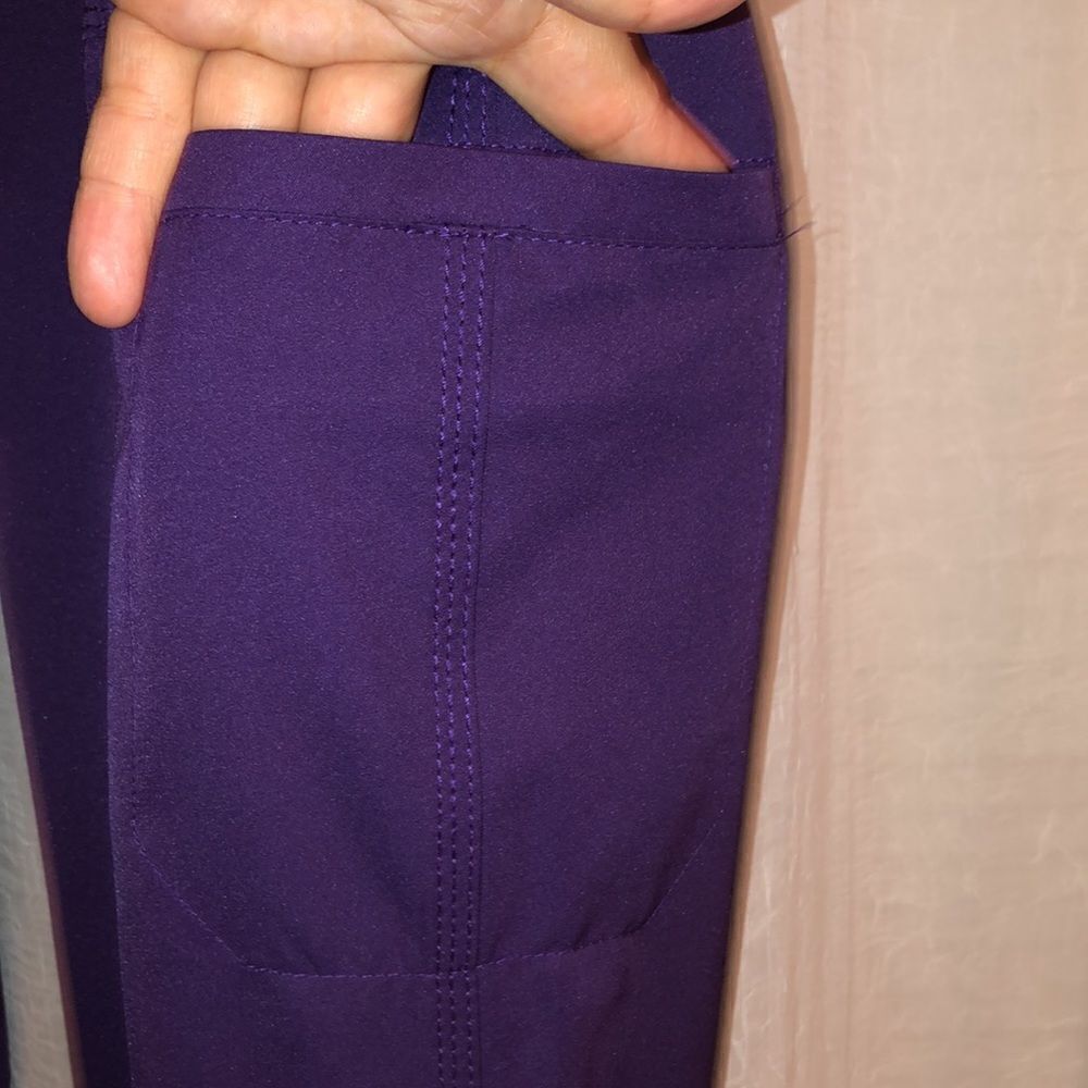 carhartt SP Force Purple Scrub Pants with Six Pockets Gold Drawstrings - Picture 8 of 14